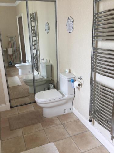 a bathroom with a toilet and a sink at Inverlochy Villas (Adults Only) in Fort William
