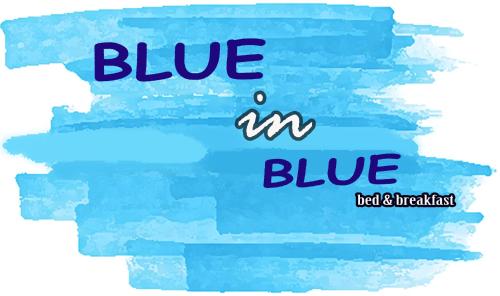 a blue brush stroke background with the words blue and im blue at Bed and Breakfast BLUE in BLUE in Komiža