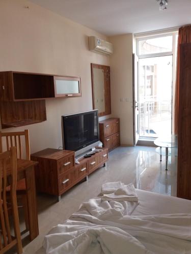 Televisyen dan/atau pusat hiburan di Golden Sea View Apartments