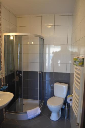 Koupelna v ubytování Dom Jastrzębia z basenem i jacuzzi