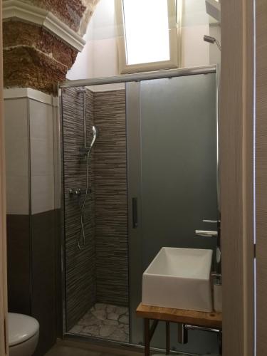 a bathroom with a shower and a sink at Borgo Sofia Bed and Breakfast in Mesagne