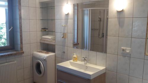 Kúpeľňa v ubytovaní Gdynia Orlowo Honey Apartment