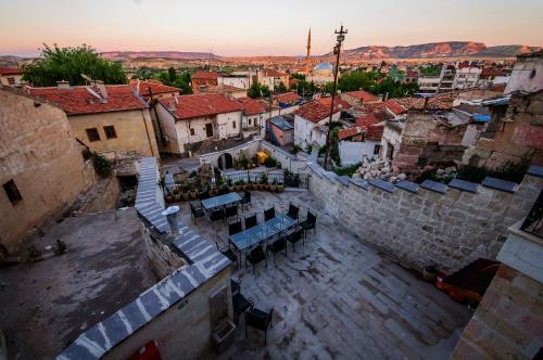 an overhead view of a city with buildings at Yoruk Stone House in Nevsehir