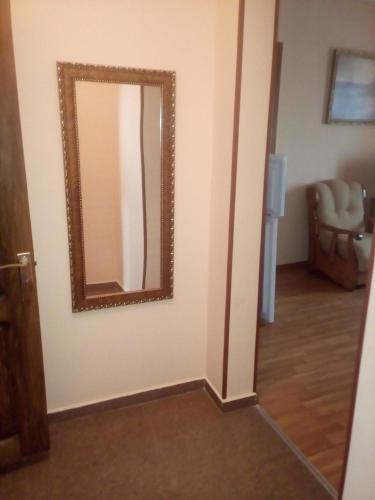 a mirror on a wall in a room at Guest House Rusalka in K'obulet'i