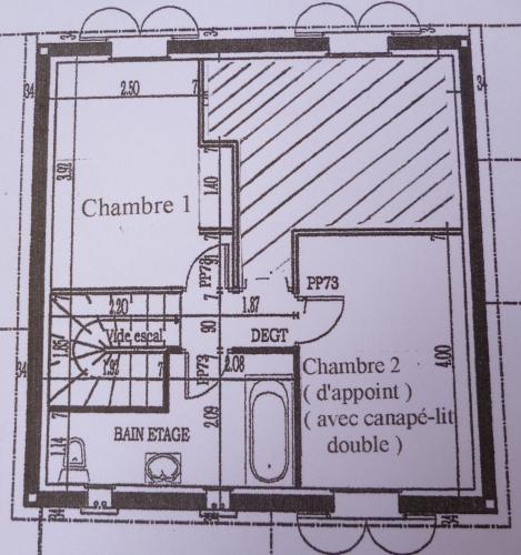 a drawing of the plan of a barbershop at Chez Patrick Roujan in Roujan