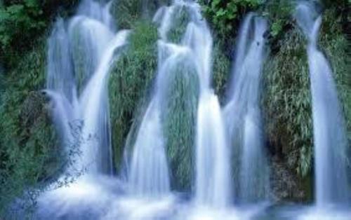 a group of water fountains in a park at House Luna in Rakovica