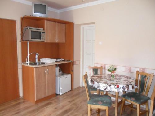 Kuchyň nebo kuchyňský kout v ubytování Emese Apartman