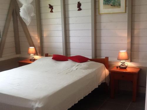 Postel nebo postele na pokoji v ubytování Bungalow le manikou