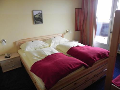 Hotel Berghof Tauplitzalm tesisinde bir odada yatak veya yataklar