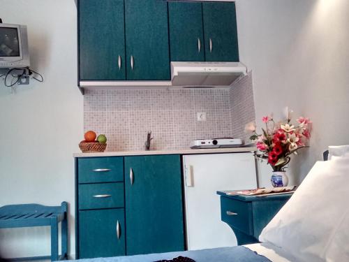 Cuisine ou kitchenette dans l'établissement ANTONIOS Skopelos studios apartments