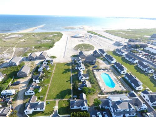 an aerial view of a resort next to the ocean at Kalmar Village & Tradewinds in North Truro