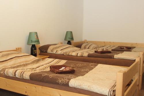Voodi või voodid majutusasutuse Penzion V Ráji toas