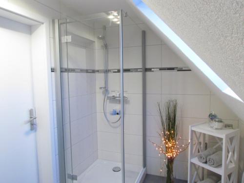 Ett badrum på Ferienwohnung "Am Eisenbühl"