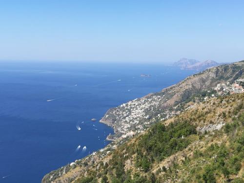 an aerial view of the amalfi coast at Songbird in Agerola