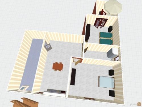 a floor plan of a house with at Apartmani Vesna Supetar in Supetar