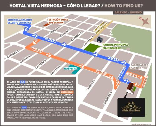 a map of the houston mexico freeway at Hospedaje Vista Hermosa Salento in Salento