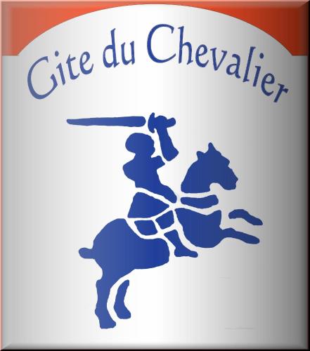 logo d'une femme à cheval avec le texte du don du chevalier dans l'établissement Le Gite du Chevalier, à Loches