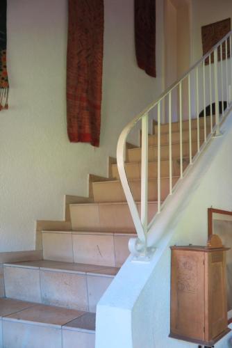 a set of stairs in a house with a stair case at B&B Sigrid Braun-Budde in Bettingen