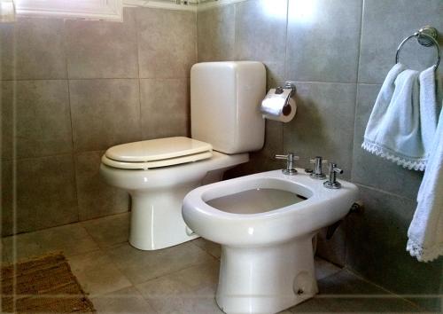 a bathroom with a toilet and a sink at Balcon de Antares in Uspallata