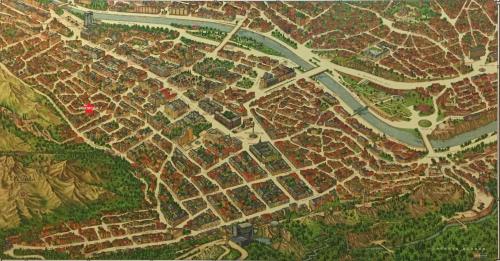 un mapa de una ciudad con una calle y carreteras en Hotel Formula-1, en Tiflis