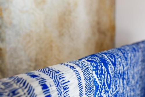 a close up of a blue and white vase at Santa Maria Vecchia Relais in Vico Equense