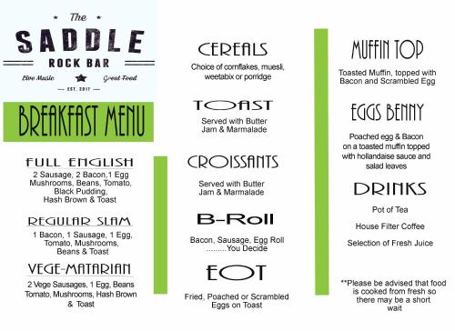 a set of fonts for the barbecue rock bar at The Saddle Inn in Chester