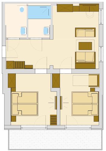 a floor plan of a building with at Seehotel Herlinde in Podersdorf am See