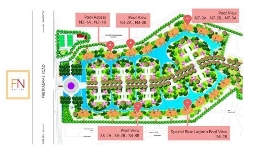 a site plan for a garden at Hua Hin Blue Lagoon in Cha Am
