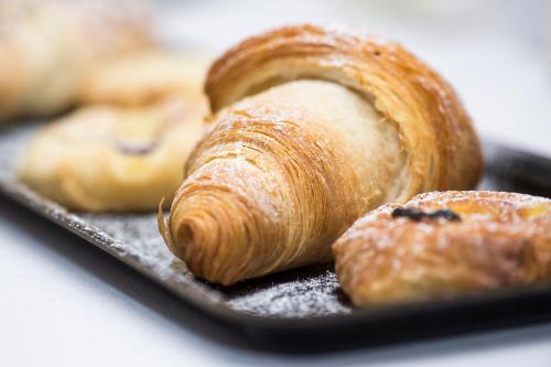 a close up of a pastry on a tray at Spanhoe Lodge in Harringworth