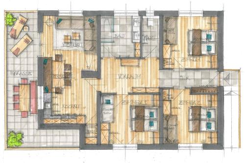 Půdorys ubytování Holiday Penthouse Moosweg