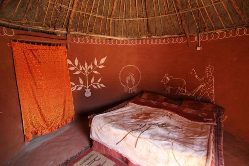 מיטה או מיטות בחדר ב-Chhotaram Prajapat Home Stay