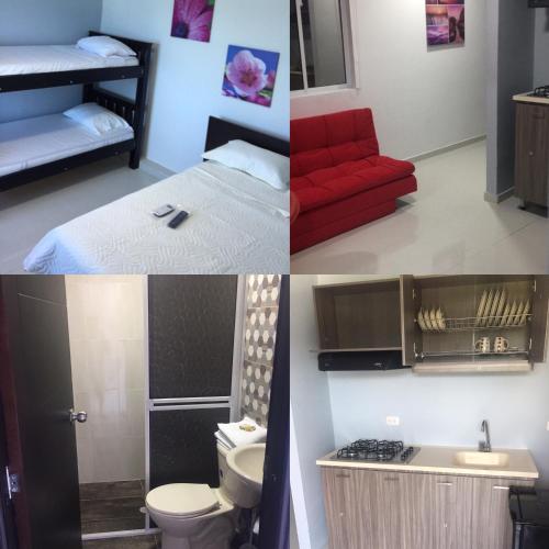 Ένα μπάνιο στο Apartamentos Isla Tropical