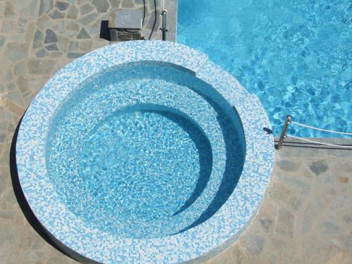 a close up of a toilet in a swimming pool at Ntinas Filoxenia Hotel & Spa in Skala Potamias