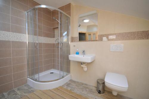Koupelna v ubytování Penzion Jendrál