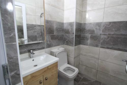 アーブシャ島にあるPegasus Prestijのバスルーム(トイレ、洗面台、鏡付)