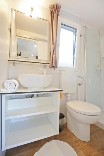 Bilik mandi di Mobile Homes & Bungalows Ljutić