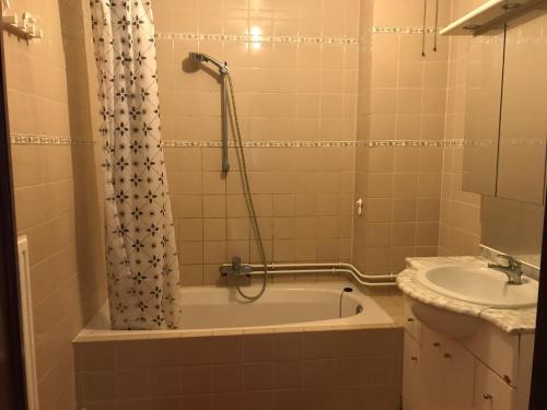 a bathroom with a bath tub and a sink at Apartment Zaventem Brussels Airport B in Zaventem