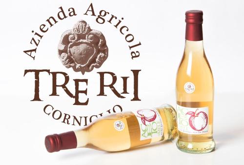 uma garrafa de vinho e uma garrafa de champanhe em Agricola Tre Rii Sidreria em Corniglio