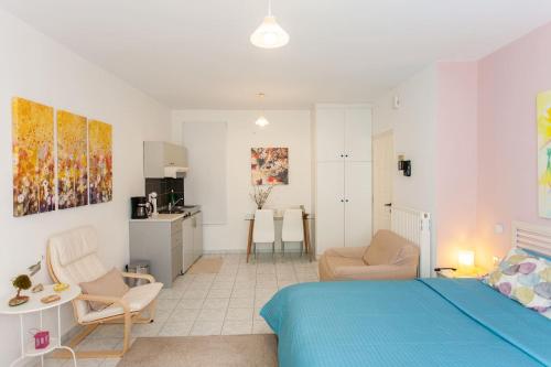 A kitchen or kitchenette at Halepa Apartments