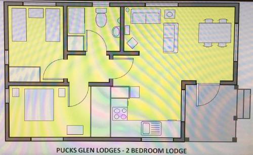 a floor plan of a small room with at Pucks Glen Lodges, Rashfield, by Dunoon in Dunoon