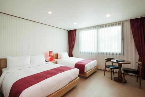 Katil atau katil-katil dalam bilik di Hotel California