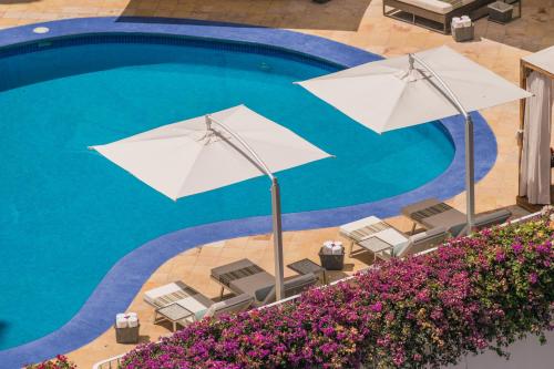 an overhead view of a pool with chairs and umbrellas at Grand Miramar All Luxury Suites & Residences in Puerto Vallarta