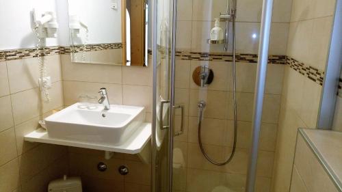 Koupelna v ubytování Hotel Waldheim