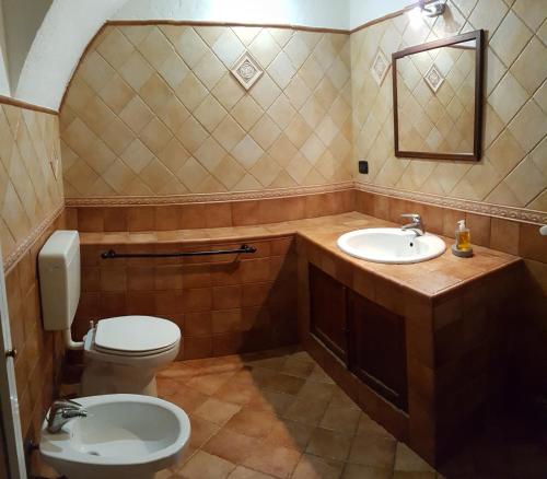un bagno con un water e un lavandino di La Maison Rose CIR 0244 ad Aosta