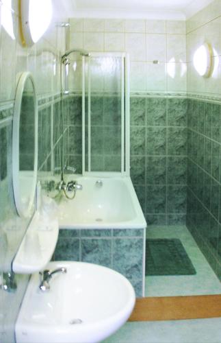 a bathroom with a tub and a sink and a shower at Auberge Au Naturel des Ardennes in Rochehaut