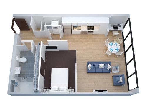 a rendering of a floor plan of a room at The Hamptons Apartments - Port Melbourne in Melbourne