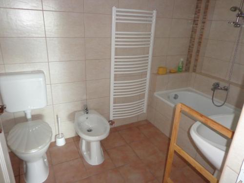 Vannituba majutusasutuses Éva Apartman