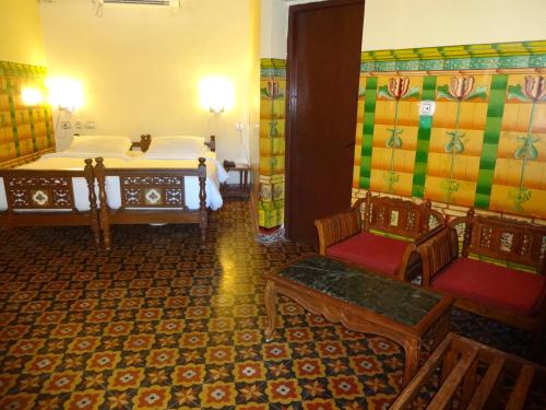 Zona de estar de Deshadan Cliff & Beach Resort,Varkala