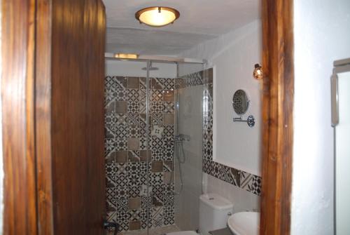 a bathroom with a shower and a toilet at Cazorla Rural in Quesada
