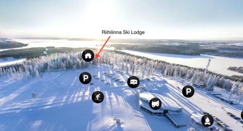 arial view of a ski slope with numbers on it at Riihilinna Ski Lodge in Muurame